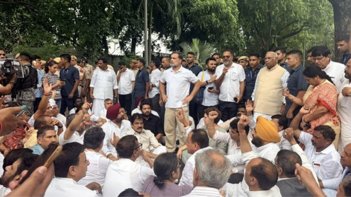 Dharmendra Pradhan के इस्तीफे की मांग पर राहुल गांधी का PM आवास मार्च, कांग्रेस का जोरदार प्रदर्शन Dharmendra Pradhan के इस्तीफे की मांग पर राहुल गांधी का PM आवास मार्च, कांग्रेस का जोरदार प्रदर्शन