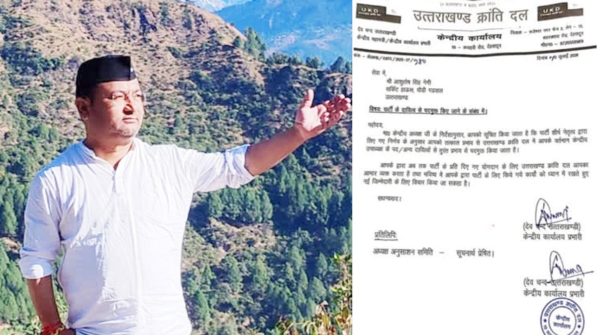 Uttarakhand Election 2027 से पहले UKD का बड़ा एक्शन, आशुतोष नेगी पार्टी से 6 महीने के लिए निष्कासित Uttarakhand Election 2027 से पहले UKD का बड़ा एक्शन, आशुतोष नेगी पार्टी से 6 महीने के लिए निष्कासित